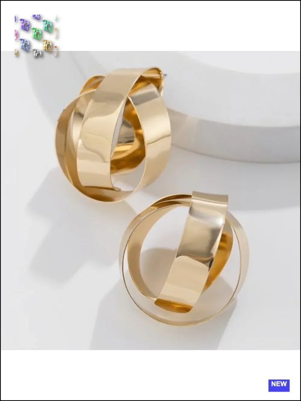 Geometric Hollow Twisted Drop Earrings Hypoallergenic Iron Statement Jewelry